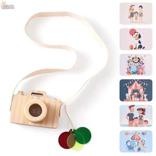 1Pc Wooden Baby Montessori Toys Fashion Camera Pendant Toys for Kids Outdoor Toys Gift Children Wooden Presents Kids Gifts La Souris Montessori
