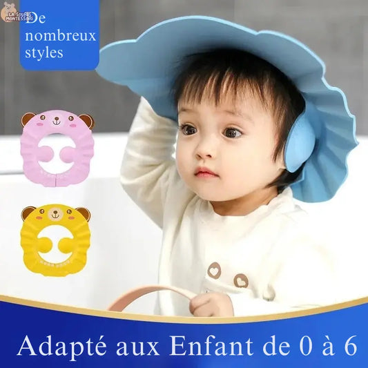 Casquette de Bain Bébé - Protection Yeux & Oreilles La Souris Montessori