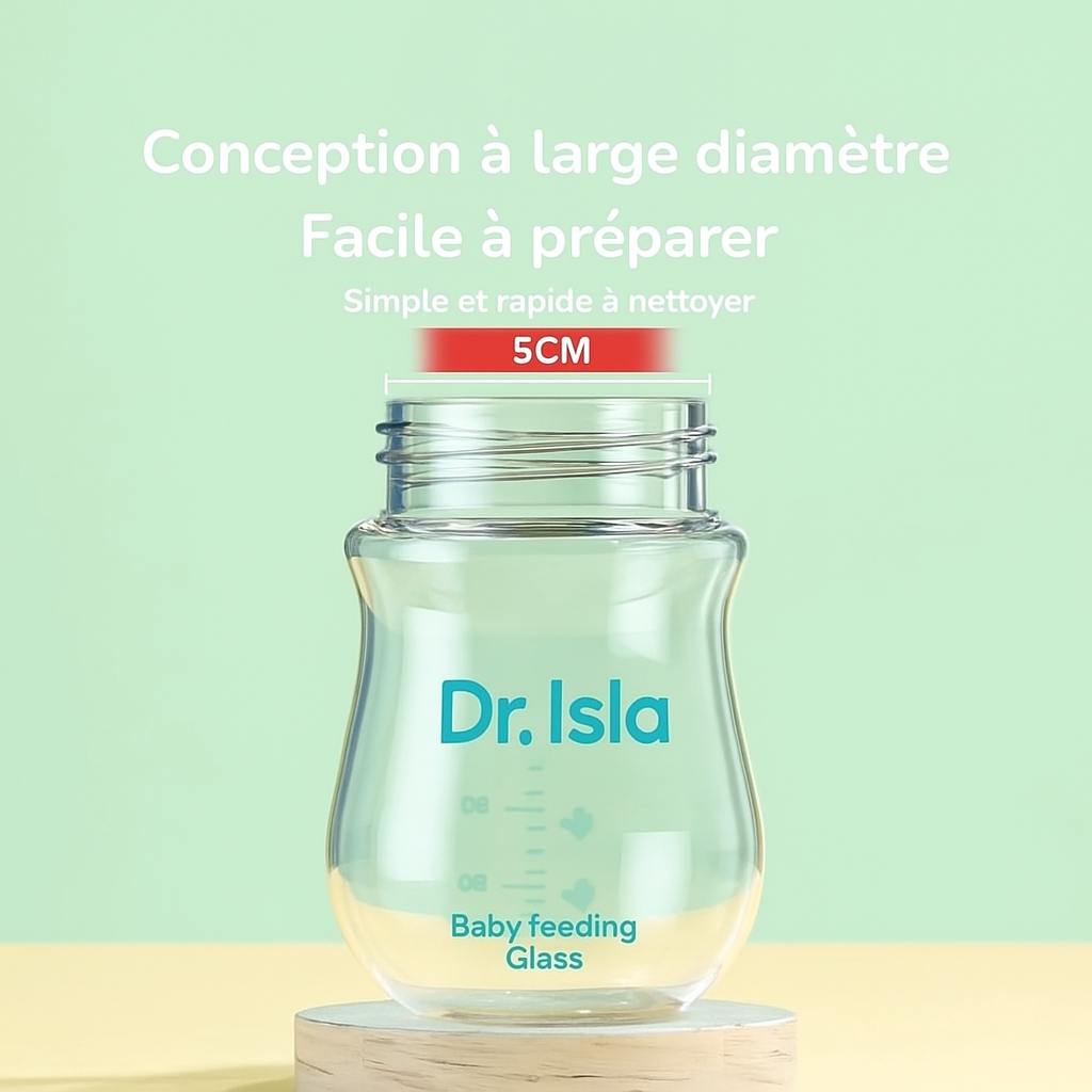 Biberon anti-colique en verre La Souris Montessori
