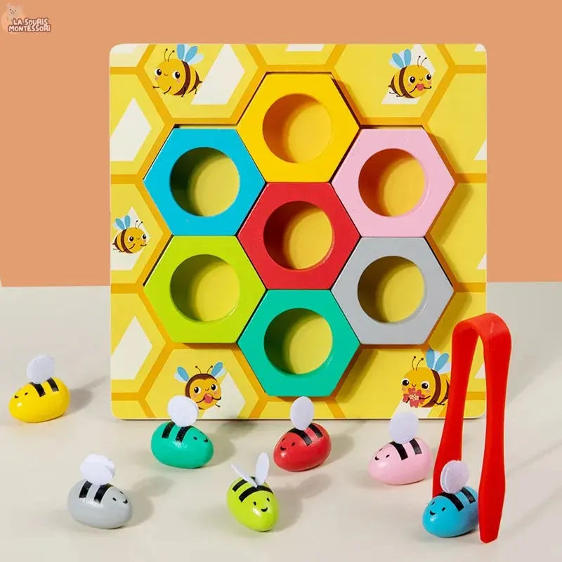 Montessori Bee Trap Game Clip Beads Children Logic Concentration Fine Motor Training Game Teaching Aids Educational Toy for Kids La Souris Montessori