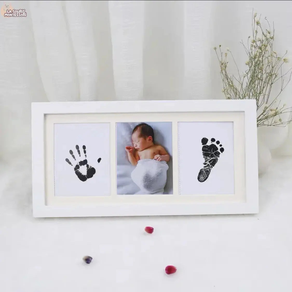 Newborn Memorial Ink Hand Foot Print Photo Frame Baby DIY Handprint Footprint Picture Frame Growing Souvenir Items Paw Print Pad La Souris Montessori