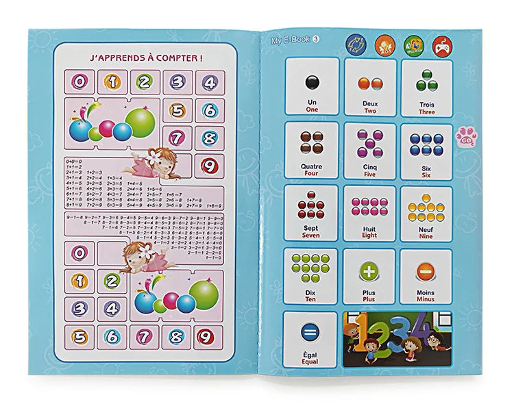 French and English Bilingual Finger Reading Children's Voice Book Intelligent Learning Toys French E-book Early Education Tool La Souris Montessori