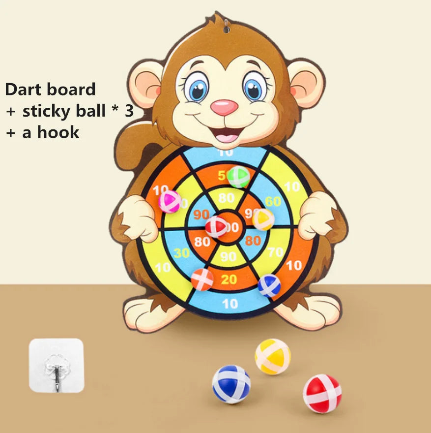 Child Montessori Toys for Kids 2 to 4 Years Old Cartoon Animal Dart Board Sticky Ball Family Interactive Educational Toys Baby La Souris Montessori