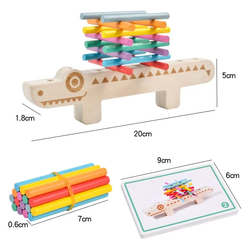 Montessori Color Matching Sensory Toys Wooden Balance Stick Fine Training Game Puzzle Toy For Boys Girls Birthday Christmas Gift La Souris Montessori