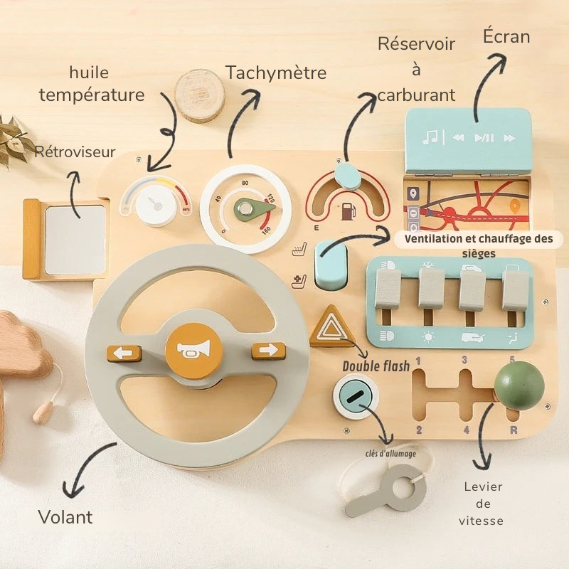 Simulateur de conduite Montessori en bois La Souris Montessori