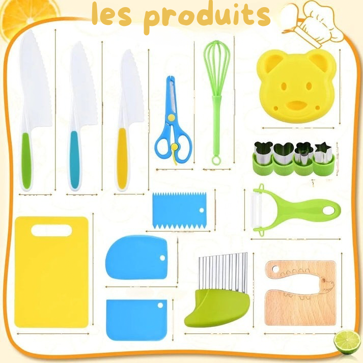 Kit de Cuisine Montessori -17 Pièces La Souris Montessori