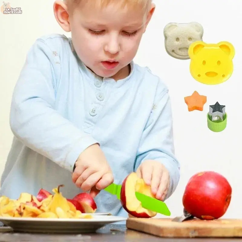 13/17PCS Kids Cooking sets Real Cooking Montessori Kitchen Tools for Toddlers Kids Safe Knives for 2/3/4/5/6/7/8 Year Old La Souris Montessori