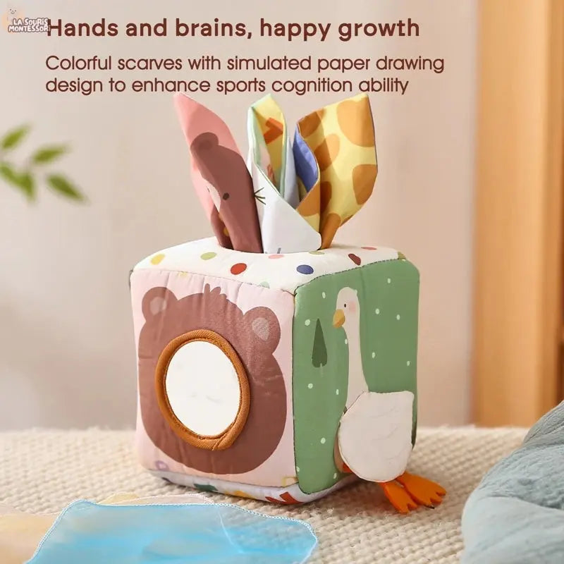 Baby Montessori Toy cotton Magic Tissue Box Finger Exercising Busy Board Game Educational Toy Soft Rattle Game Cloth Book Gift La Souris Montessori