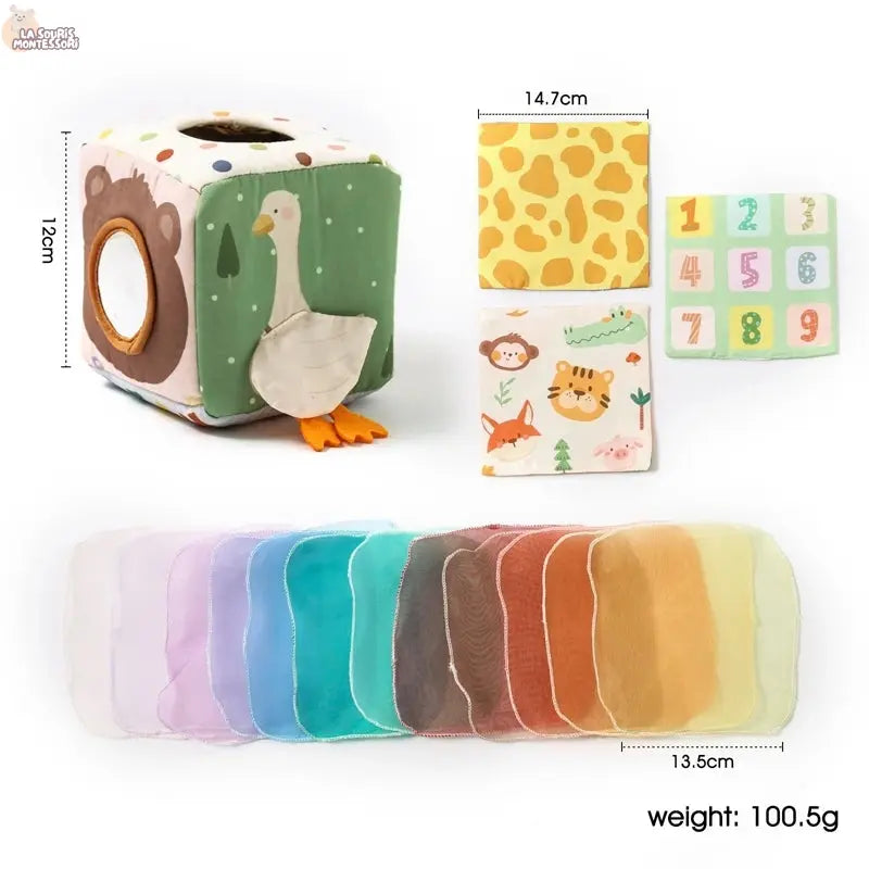 Baby Montessori Toy cotton Magic Tissue Box Finger Exercising Busy Board Game Educational Toy Soft Rattle Game Cloth Book Gift La Souris Montessori