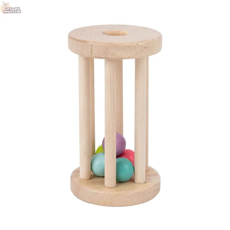 Baby Music Toy Wood Rolling Cage Bell Coloful Rattles & Mobiles Early Developmental Sound Infant & Toddler Musical Toys Boy Girl La Souris Montessori