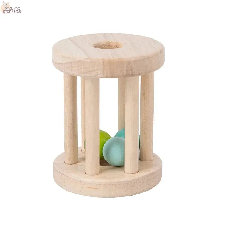 Baby Music Toy Wood Rolling Cage Bell Coloful Rattles & Mobiles Early Developmental Sound Infant & Toddler Musical Toys Boy Girl La Souris Montessori