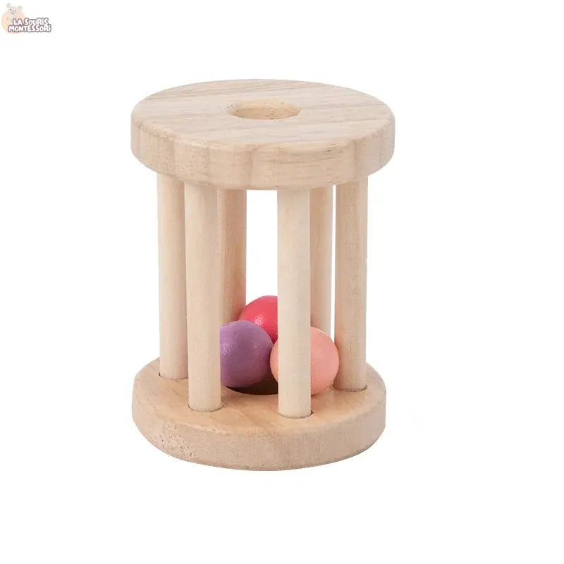 Baby Music Toy Wood Rolling Cage Bell Coloful Rattles & Mobiles Early Developmental Sound Infant & Toddler Musical Toys Boy Girl La Souris Montessori