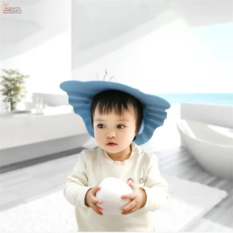Baby Shower Soft Cap Adjustable Hair Wash Hat for Kids Ear Protection Safe Children Shampoo Bathing Shower Protect Head Cover La Souris Montessori