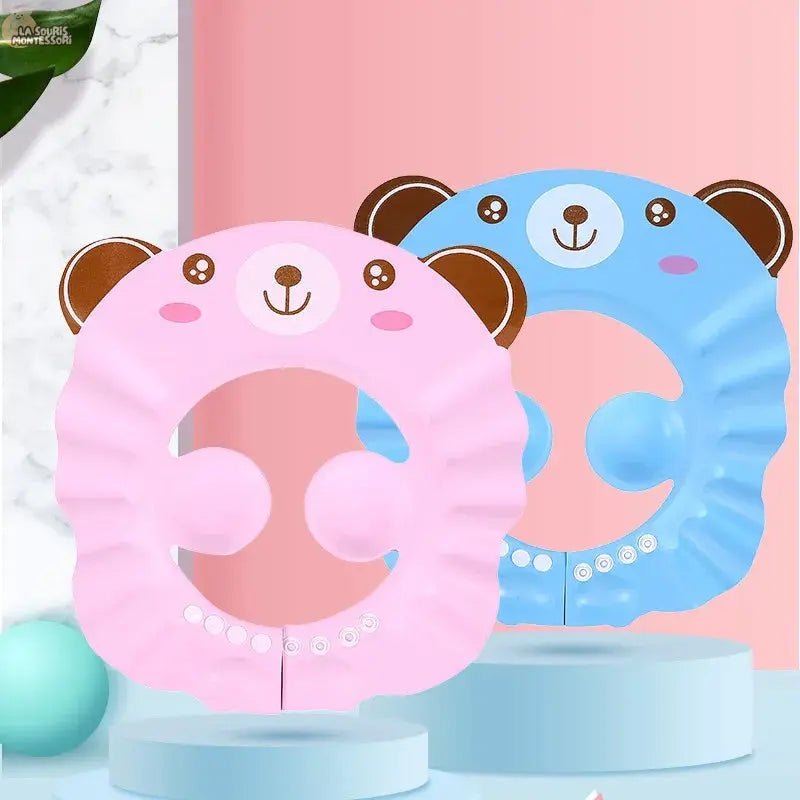 Baby Shower Soft Cap Adjustable Hair Wash Hat for Kids Ear Protection Safe Children Shampoo Bathing Shower Protect Head Cover La Souris Montessori