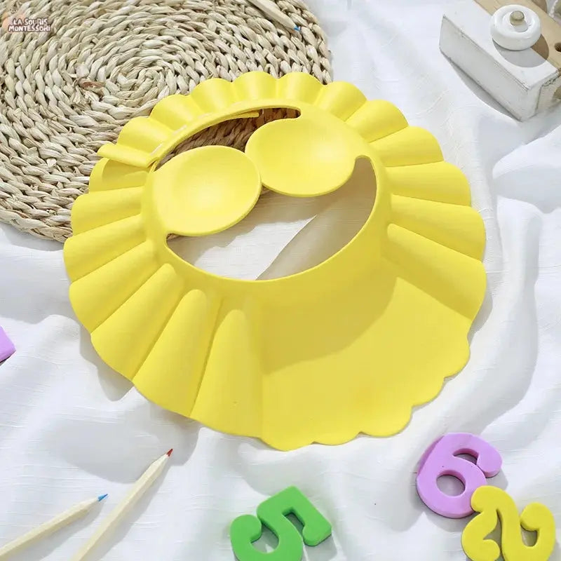 Baby Shower Soft Cap Adjustable Hair Wash Hat for Kids Ear Protection Safe Children Shampoo Bathing Shower Protect Head Cover La Souris Montessori
