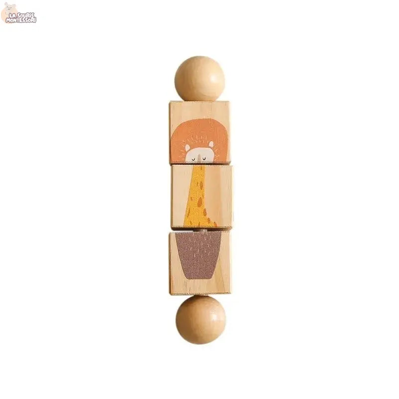 Baby Wooden Rotating Jigsaw Puzzle Hand bell Toy Baby Mobile Musical Rattle Toy Montessori Puzzle Game For Babies Newbaby Gift La Souris Montessori