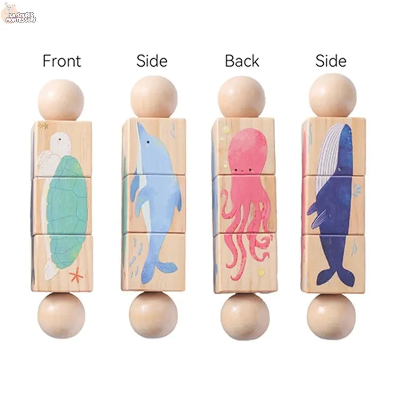 Baby Wooden Rotating Jigsaw Puzzle Hand bell Toy Baby Mobile Musical Rattle Toy Montessori Puzzle Game For Babies Newbaby Gift La Souris Montessori