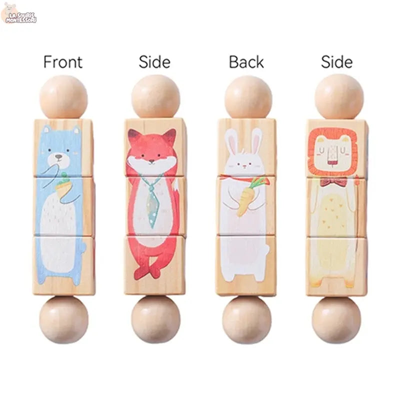 Baby Wooden Rotating Jigsaw Puzzle Hand bell Toy Baby Mobile Musical Rattle Toy Montessori Puzzle Game For Babies Newbaby Gift La Souris Montessori