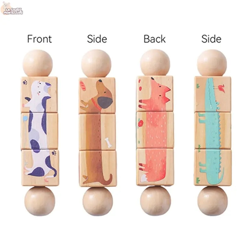 Baby Wooden Rotating Jigsaw Puzzle Hand bell Toy Baby Mobile Musical Rattle Toy Montessori Puzzle Game For Babies Newbaby Gift La Souris Montessori