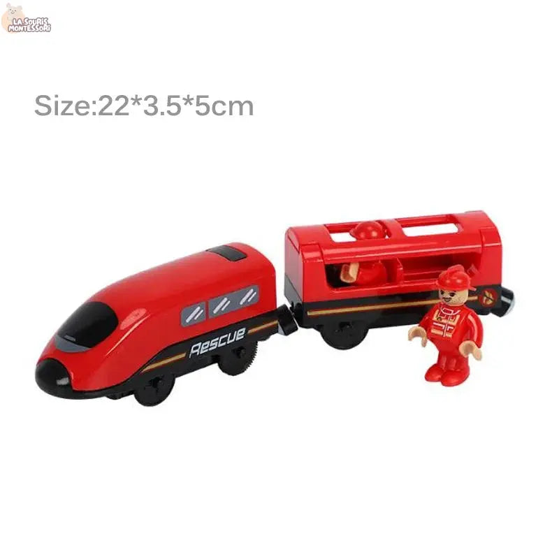 Electric Train Set Toys Model Train Electric Car Fit For Wooden Railway Wood Train Track Christmas Gift For Children La Souris Montessori