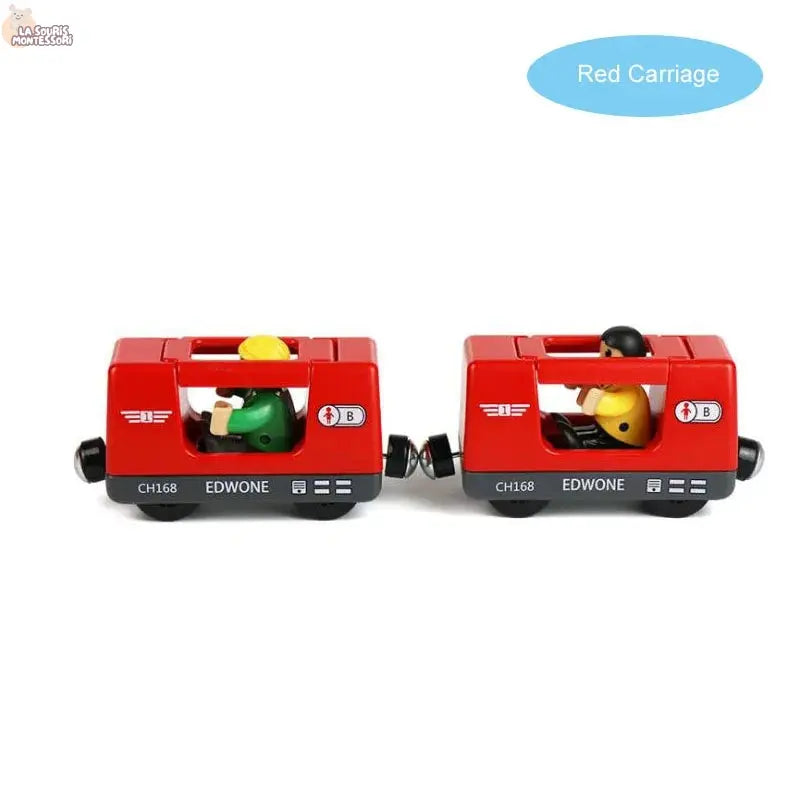 Electric Train Set Toys Model Train Electric Car Fit For Wooden Railway Wood Train Track Christmas Gift For Children La Souris Montessori