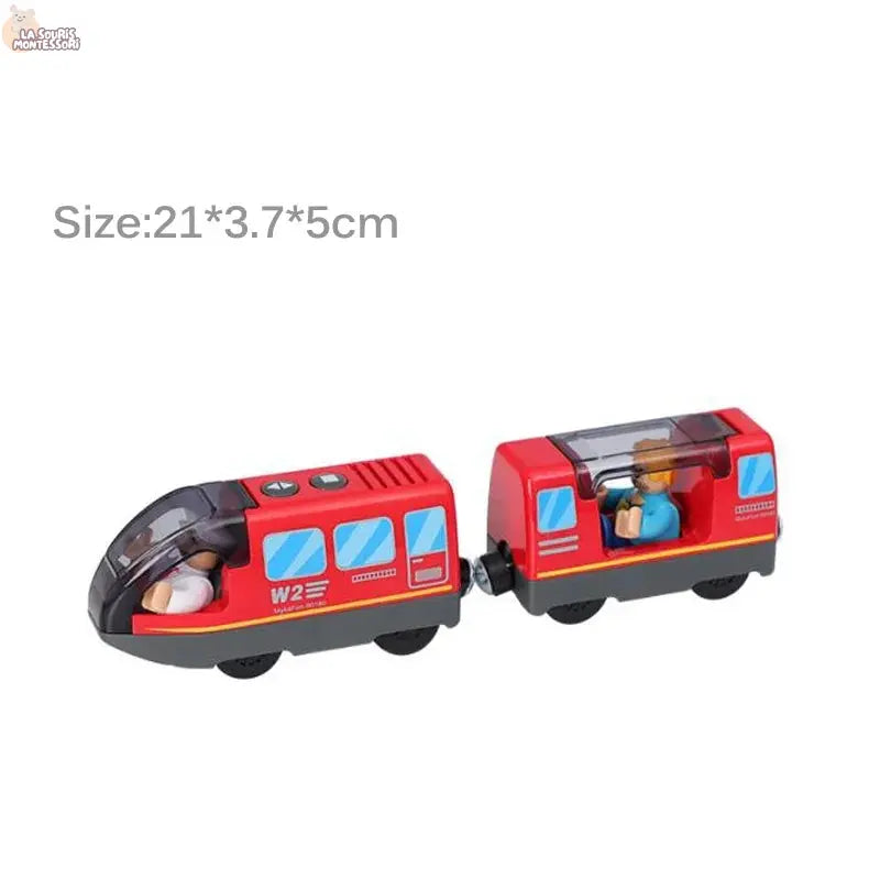 Electric Train Set Toys Model Train Electric Car Fit For Wooden Railway Wood Train Track Christmas Gift For Children La Souris Montessori