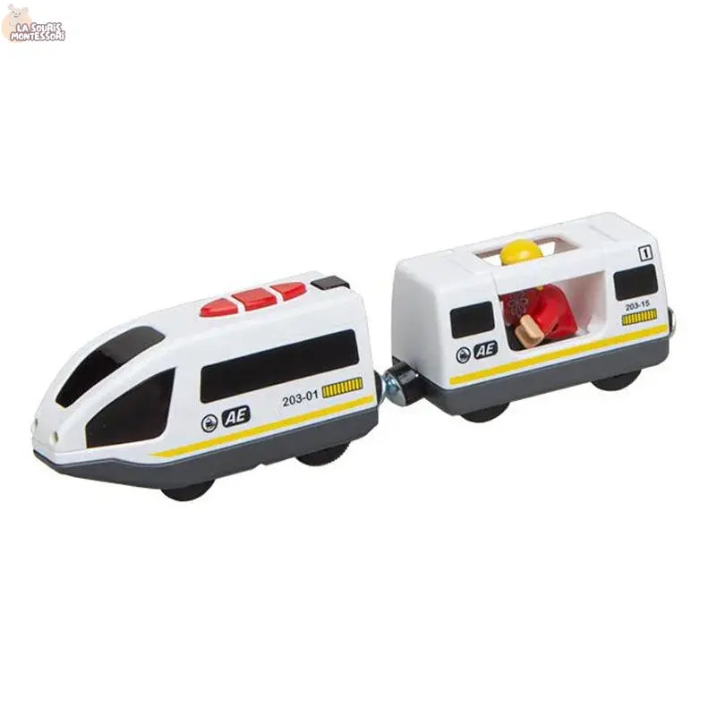 Electric Train Set Toys Model Train Electric Car Fit For Wooden Railway Wood Train Track Christmas Gift For Children La Souris Montessori