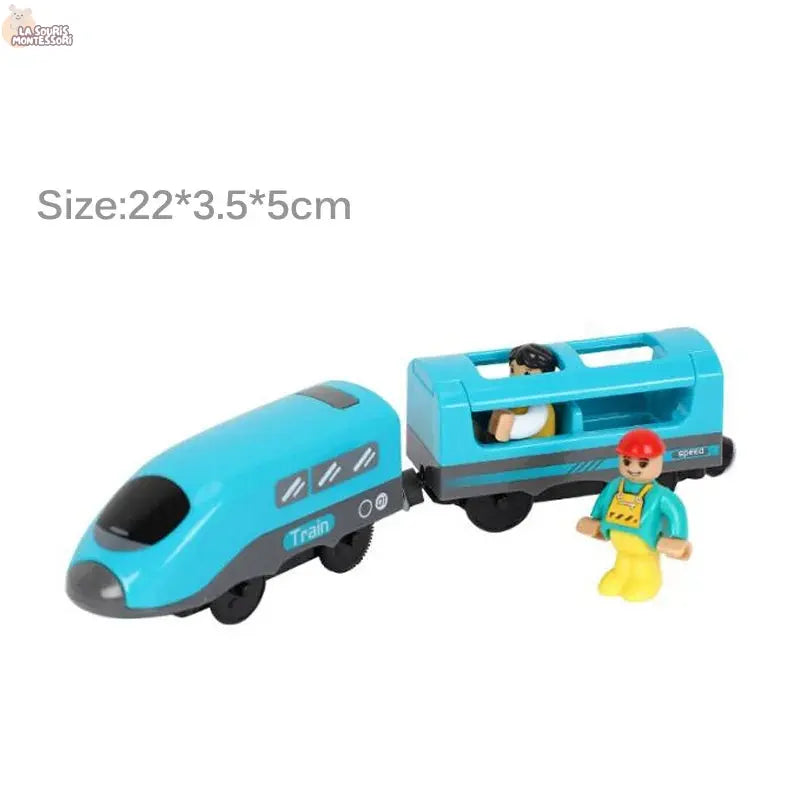 Electric Train Set Toys Model Train Electric Car Fit For Wooden Railway Wood Train Track Christmas Gift For Children La Souris Montessori