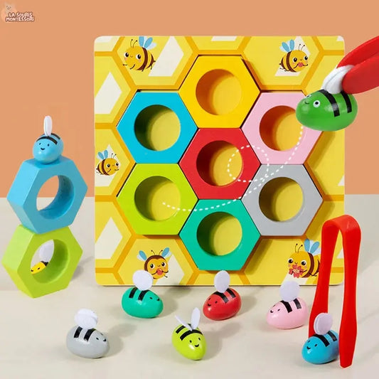 Montessori Bee Trap Game Clip Beads Children Logic Concentration Fine Motor Training Game Teaching Aids Educational Toy for Kids La Souris Montessori