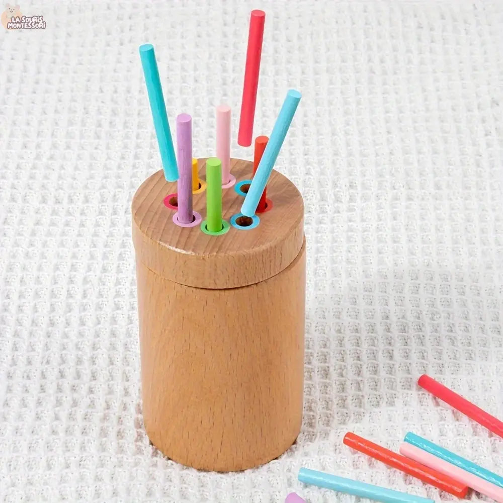 Montessori Wooden Learning Color Sorting Toys for Toddlers Fine Motor Sensory Developmental Matching Games Busy Board Toys La Souris Montessori