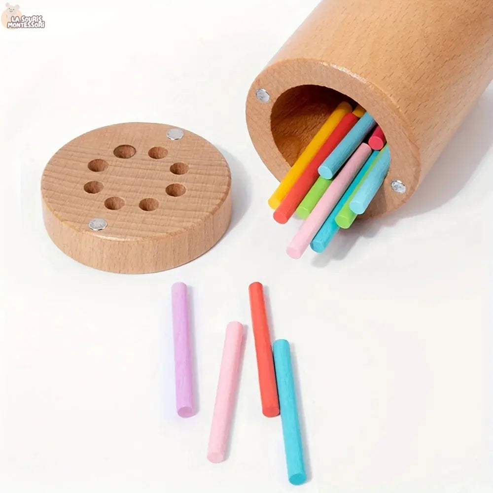 Montessori Wooden Learning Color Sorting Toys for Toddlers Fine Motor Sensory Developmental Matching Games Busy Board Toys La Souris Montessori