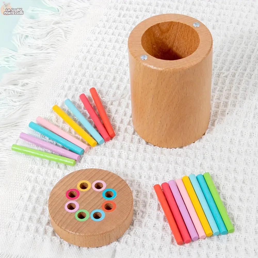 Montessori Wooden Learning Color Sorting Toys for Toddlers Fine Motor Sensory Developmental Matching Games Busy Board Toys La Souris Montessori