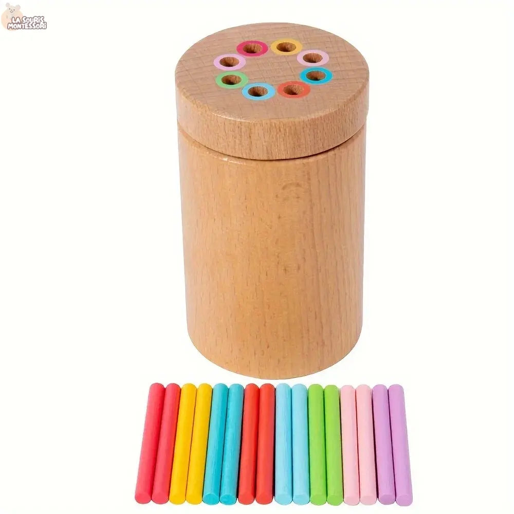 Montessori Wooden Learning Color Sorting Toys for Toddlers Fine Motor Sensory Developmental Matching Games Busy Board Toys La Souris Montessori