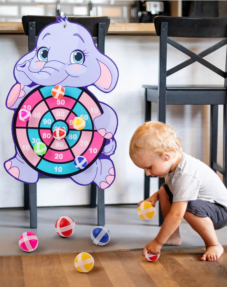 Child Montessori Toys for Kids 2 to 4 Years Old Cartoon Animal Dart Board Sticky Ball Family Interactive Educational Toys Baby La Souris Montessori
