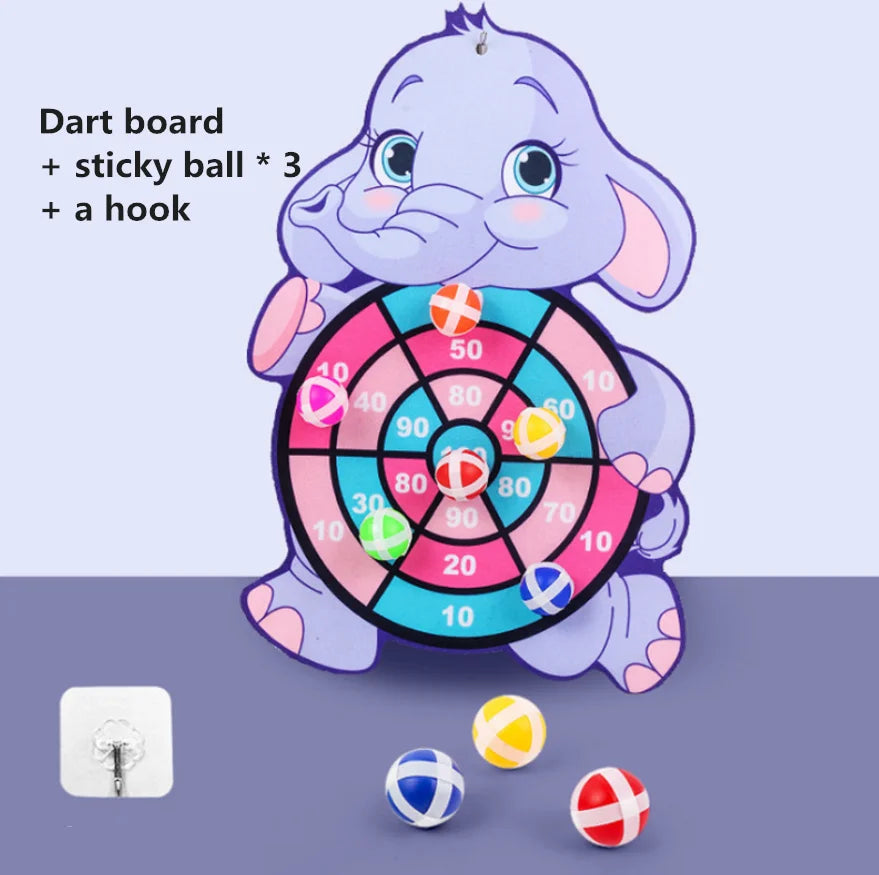 Child Montessori Toys for Kids 2 to 4 Years Old Cartoon Animal Dart Board Sticky Ball Family Interactive Educational Toys Baby La Souris Montessori