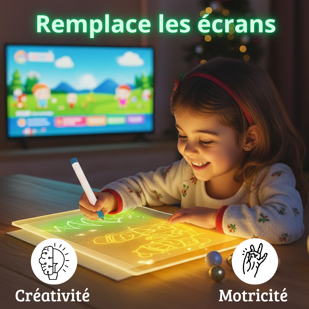 LED Note Board Night Light With Colorful 7 Pens DIY Acrylic Message Board Erasable Painting Drawing Board For Kids Birthday Gift La Souris Montessori